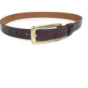 Beautiful DKNY Donna KARAN Dark Brown Croc  Belt M